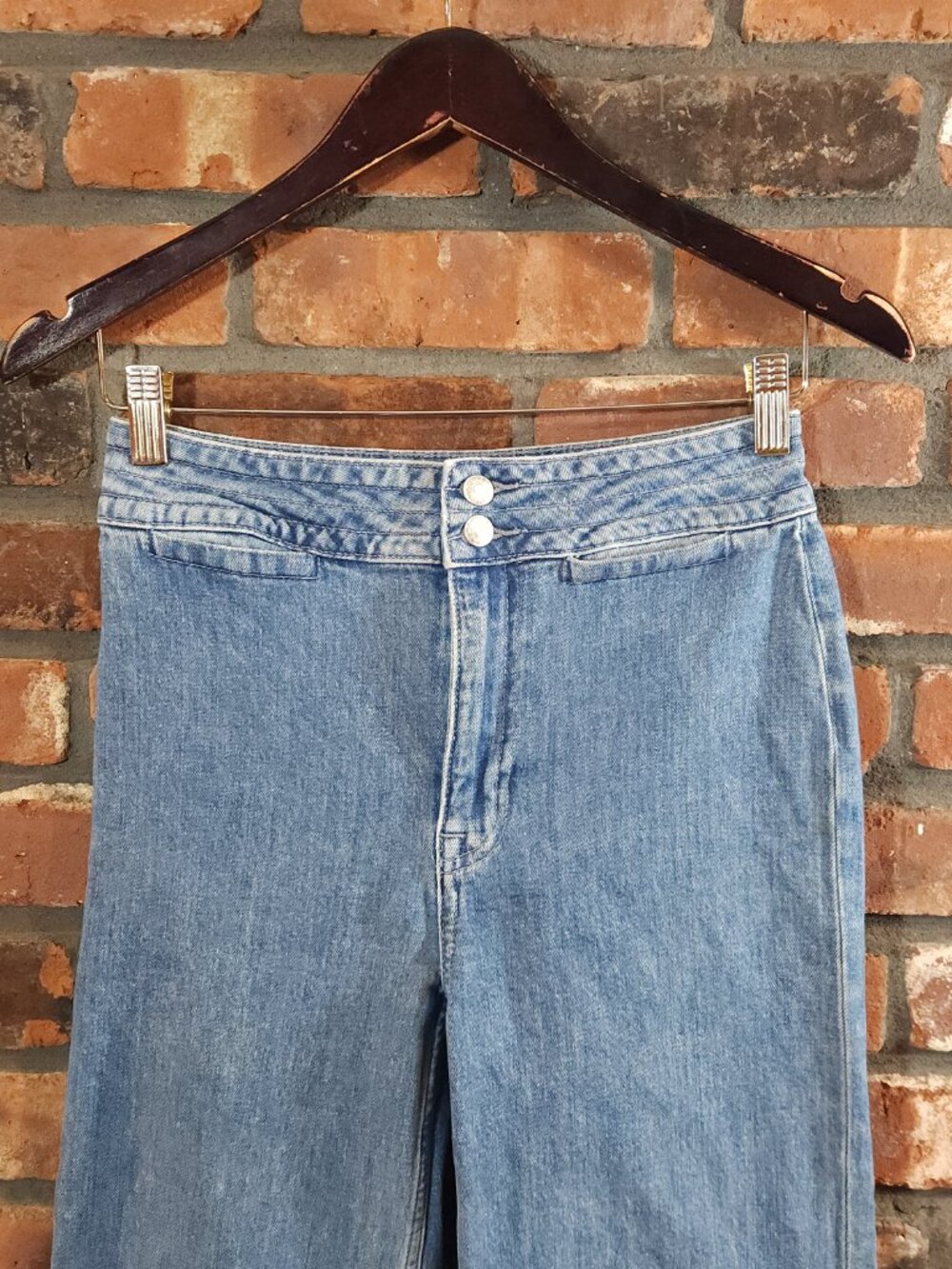 Point Sur High Rise Wide Leg Eco Jean in Bright Ocean Wash Nautical Women's 25 - Picture 6 of 9